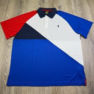 Polo Ralph Lauren Mens Multicolor Short Sleeve Performance Golf Polo Shirt XL